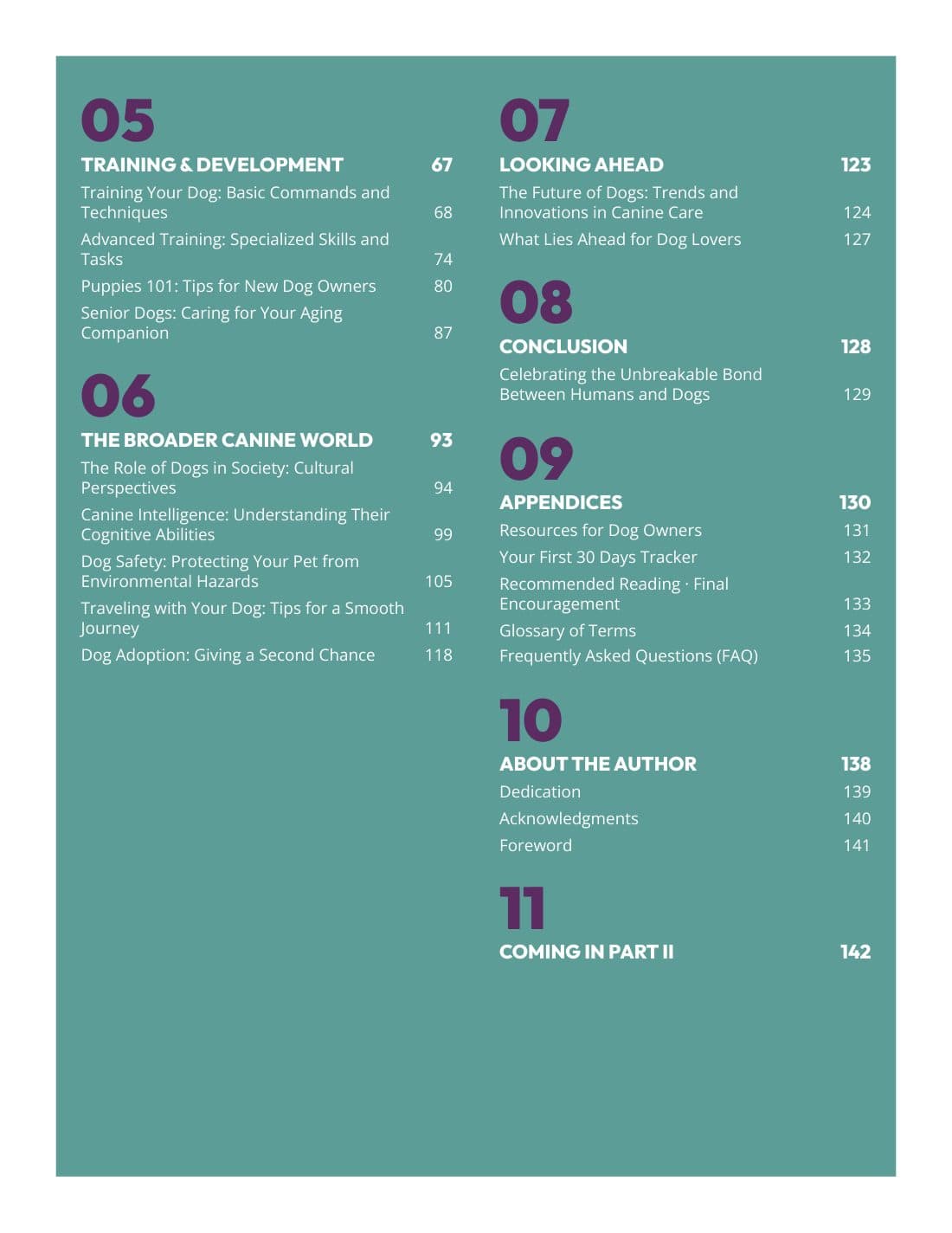 The book's table of contents, page 2